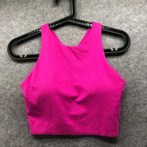Athleta Conscious Crop Tank Top Womens Small Pink Racerback Yoga Training Bra